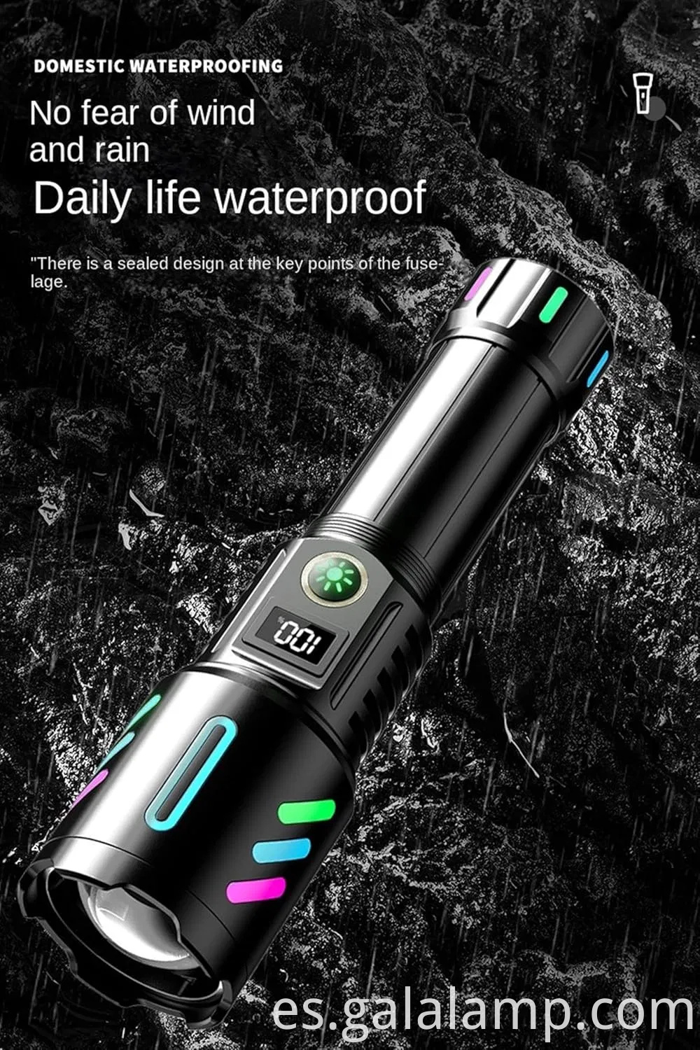 Linterna portátil LED táctica de 5 modos con enfoque ajustable